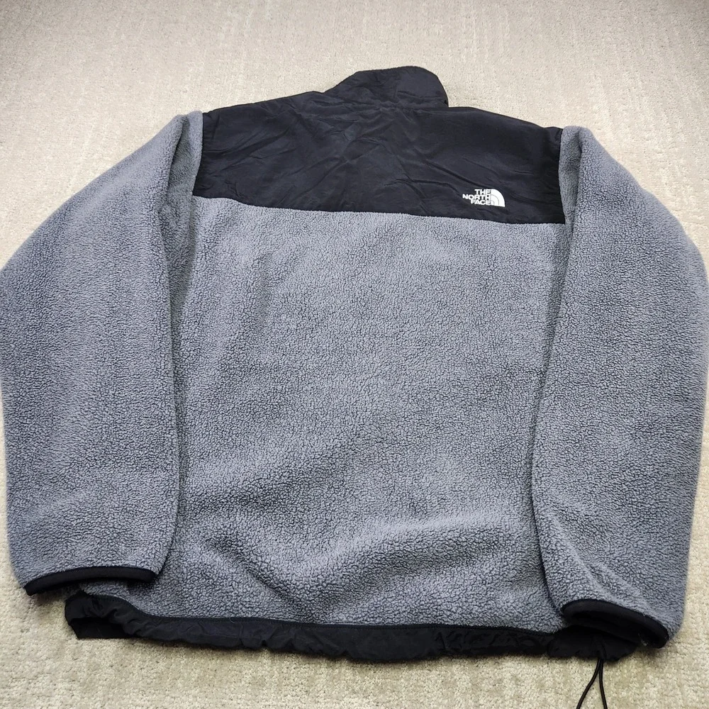 The North Face Denali Jacket Men Medium Polortec Heavy Fleece Gray Black